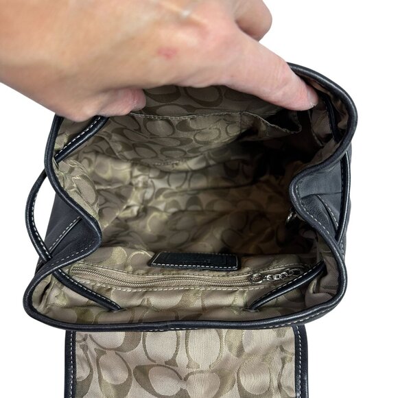 Coach LEGACY STUDIO Drawstring Backpack Black Leather 09368 - Picture 10 of 13